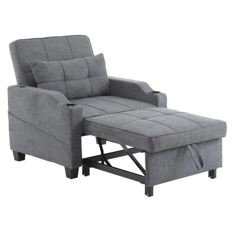 Chair Bed, Sleeper Sofa Chair Bed 3 in 1, Adjustable Recliner,Armchair, Sofa, Bed, Linen