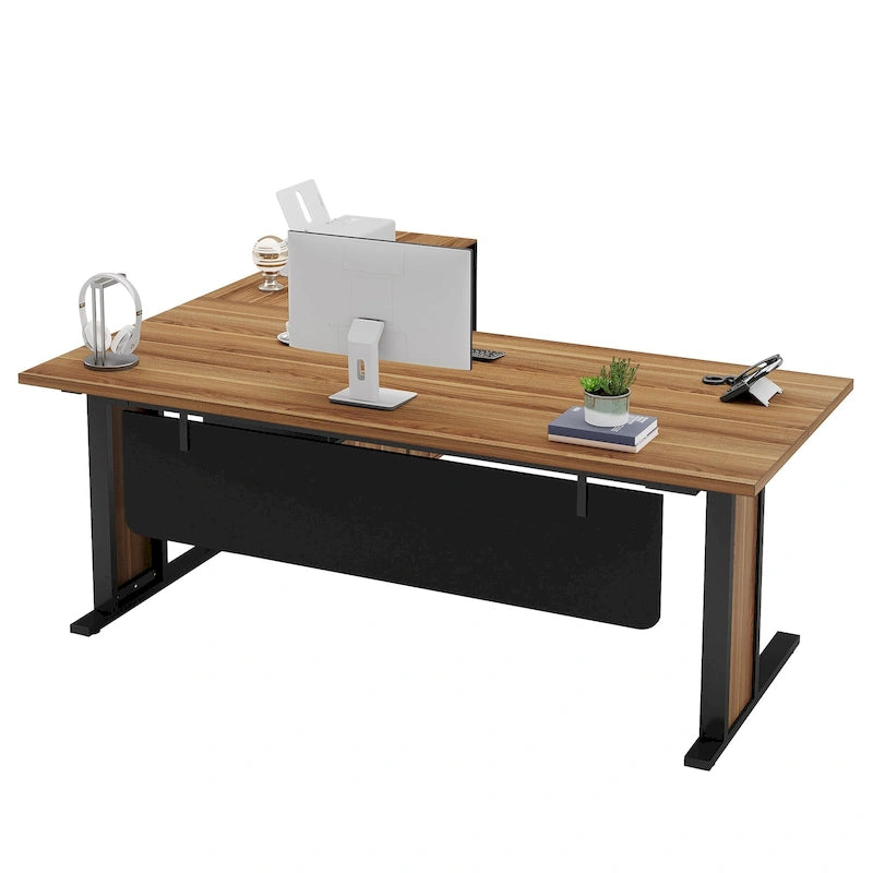 63 Corner Executive Computer Desk and Mobile File Cabinet Set for Home Office