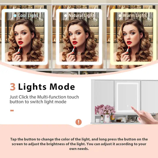 43.3W Makeup Vanity White Vanity Desk with Hidden Storage Shelves