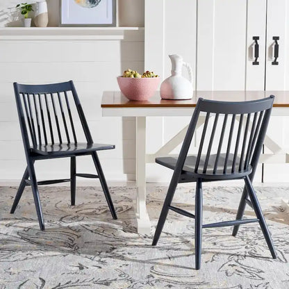 SAFAVIEH Orelia 19 Inch Black Spindle Dining Chair (Set of 2) - 21Wx22Dx34H