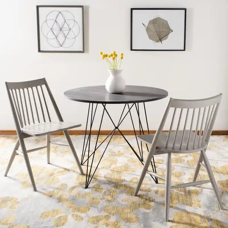 SAFAVIEH Orelia 19 Inch Black Spindle Dining Chair (Set of 2) - 21Wx22Dx34H