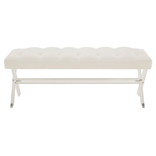 SAFAVIEH Couture Ketevan Tufted Acrylic Bench - 48 In W x 18 In D x 18 In H - 48Wx18Dx18H