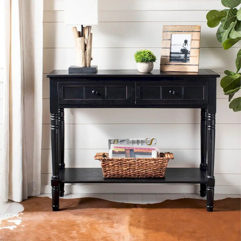 SAFAVIEH Camilla Grey 2-Drawer Console Table - 35.8 x 13.8 x 29.5 - 36Wx14Dx30H