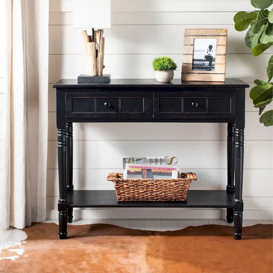 SAFAVIEH Camilla Grey 2-Drawer Console Table - 35.8 x 13.8 x 29.5 - 36Wx14Dx30H