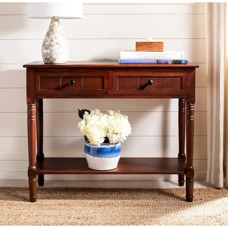 SAFAVIEH Camilla Grey 2-Drawer Console Table - 35.8 x 13.8 x 29.5 - 36Wx14Dx30H