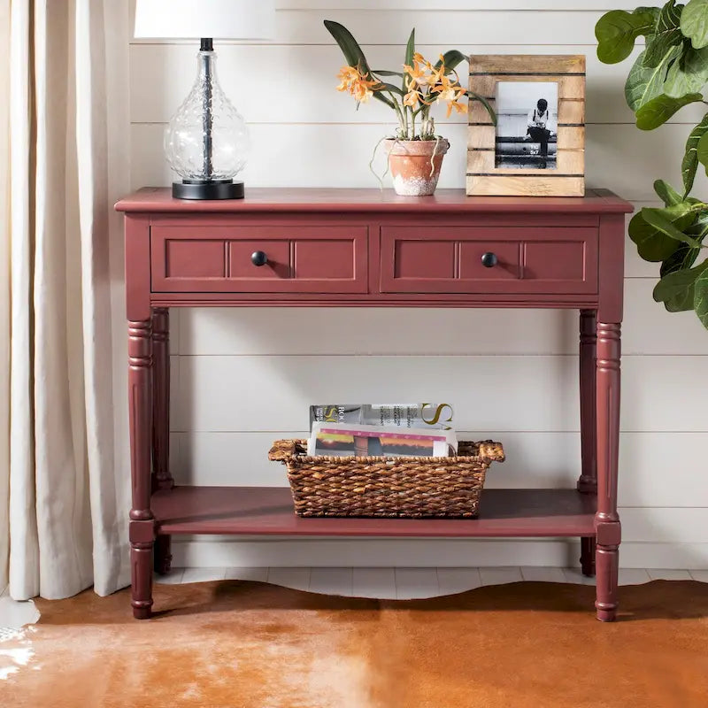 SAFAVIEH Camilla Grey 2-Drawer Console Table - 35.8 x 13.8 x 29.5 - 36Wx14Dx30H