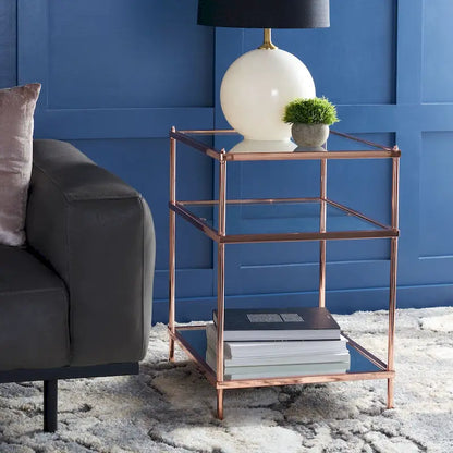 SAFAVIEH Vida 3-Tier Accent Table - 22 W x 18 D x 27 H - 22Wx18Dx27H