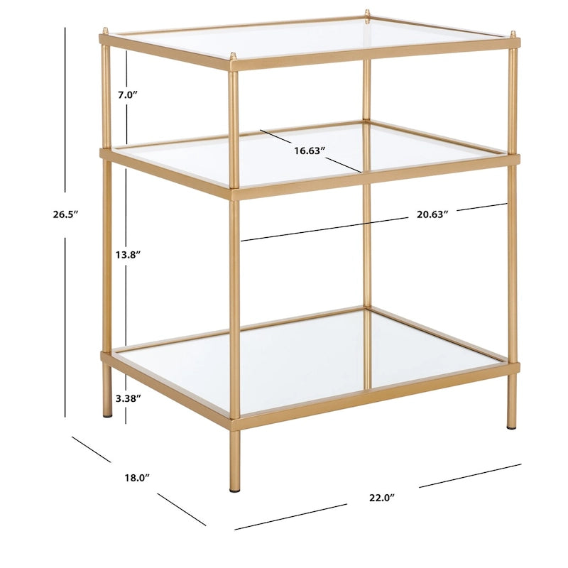 SAFAVIEH Vida 3-Tier Accent Table - 22 W x 18 D x 27 H - 22Wx18Dx27H