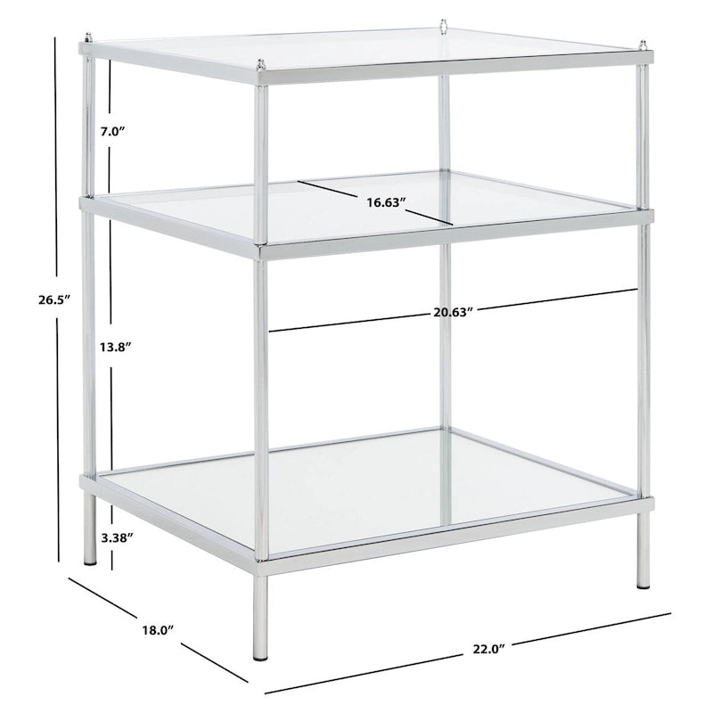 SAFAVIEH Vida 3-Tier Accent Table - 22 W x 18 D x 27 H - 22Wx18Dx27H