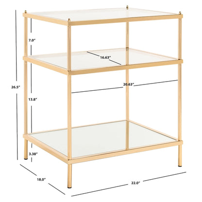 SAFAVIEH Vida 3-Tier Accent Table - 22 W x 18 D x 27 H - 22Wx18Dx27H