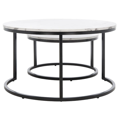 SAFAVIEH Elberta 2 Round Nesting Coffee Table - 43 L x 36 D x 18 H - 32Wx32Dx18H