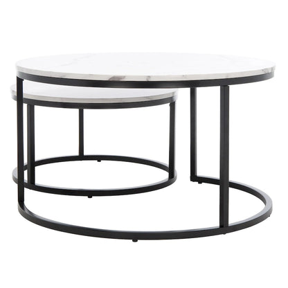 SAFAVIEH Elberta 2 Round Nesting Coffee Table - 43 L x 36 D x 18 H - 32Wx32Dx18H