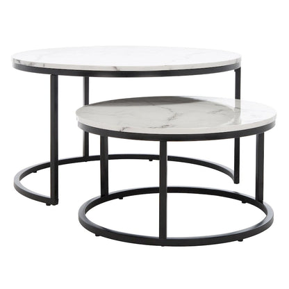 SAFAVIEH Elberta 2 Round Nesting Coffee Table - 43 L x 36 D x 18 H - 32Wx32Dx18H