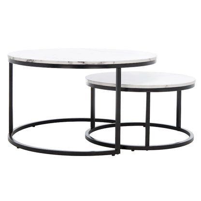 SAFAVIEH Elberta 2 Round Nesting Coffee Table - 43 L x 36 D x 18 H - 32Wx32Dx18H