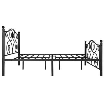 Javlergo Metal Bed Frame with Arched Headboard and Footboard, Heavy Duty Steel Slat Support, No Box Spring Needed