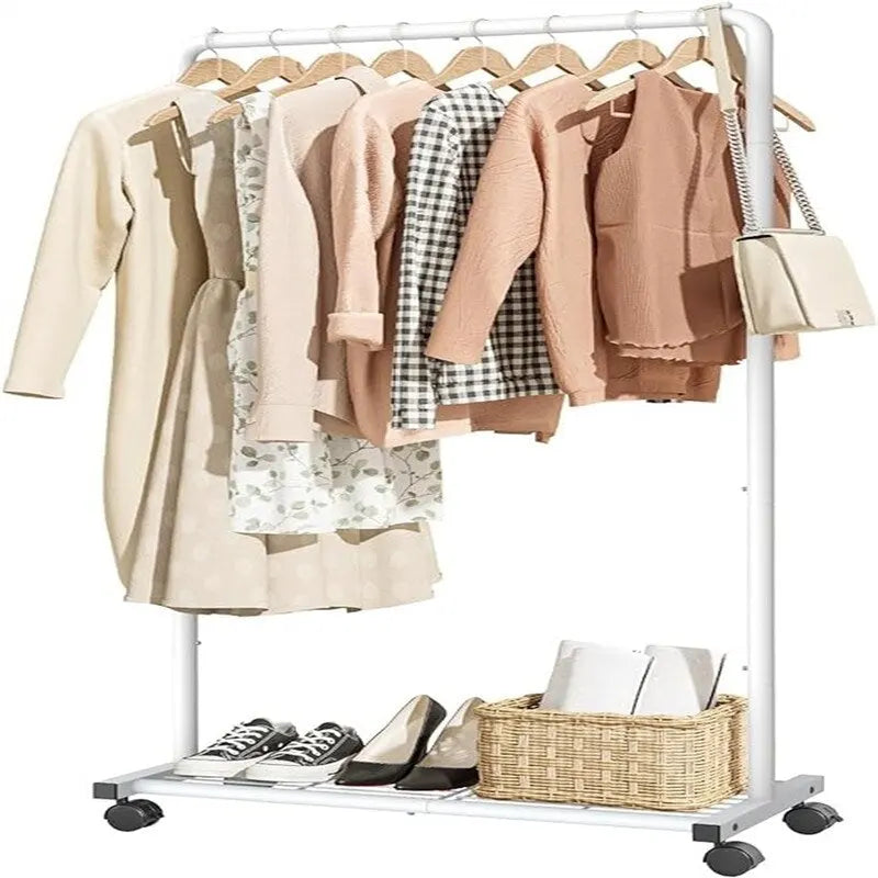 Clothing Rack with Storage Mesh Shelf