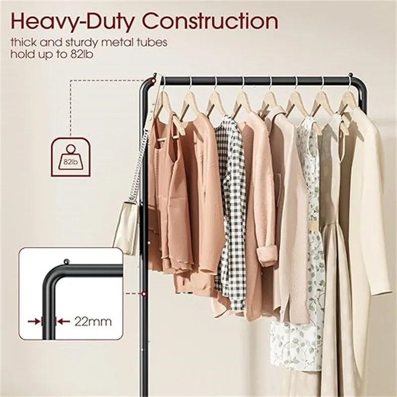 Clothing Rack with Storage Mesh Shelf