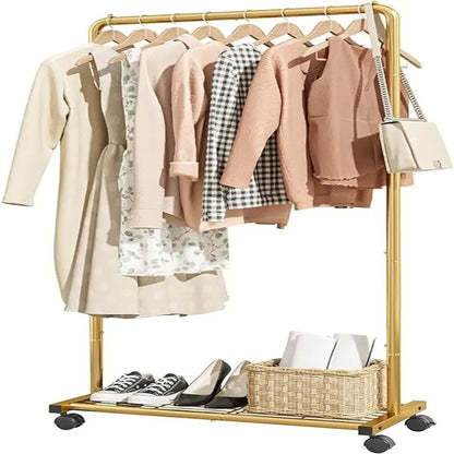 Clothing Rack with Storage Mesh Shelf