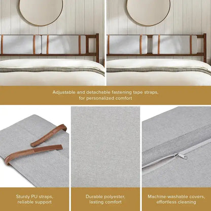 Mopio Ted Acacia Solid Wood Bed Frame with Headboard