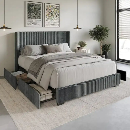 Rochester Full Upholstered Storage Platform Bed