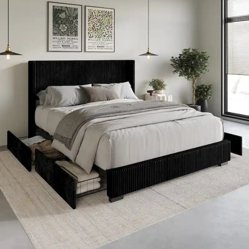 Rochester Full Upholstered Storage Platform Bed