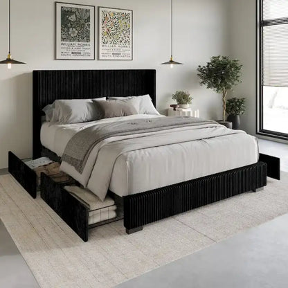 Rochester Full Upholstered Storage Platform Bed