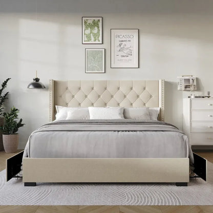 Greeley Full Tufted Upholstered Storage Platform Bed
