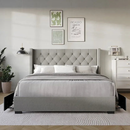 Greeley Full Tufted Upholstered Storage Platform Bed