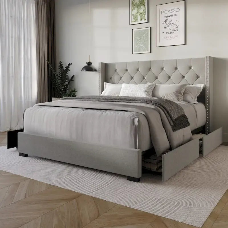 Greeley Full Tufted Upholstered Storage Platform Bed