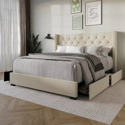Greeley Full Tufted Upholstered Storage Platform Bed