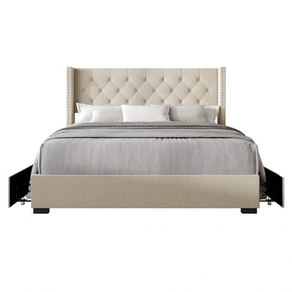 Greeley Full Tufted Upholstered Storage Platform Bed
