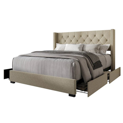 Greeley Full Tufted Upholstered Storage Platform Bed