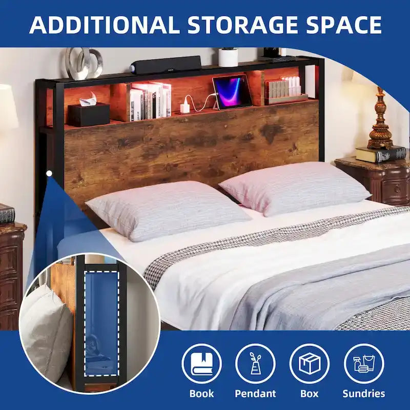 Moasis Queen 4 Storage Drawers Bed Frame with Headboard