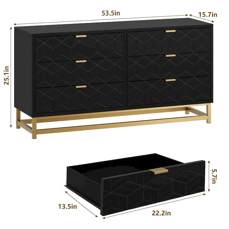 Dresser for Bedroom, 53.5 Large Drawer Dresser Organizer