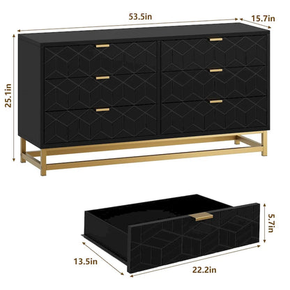 Dresser for Bedroom, 53.5 Large Drawer Dresser Organizer