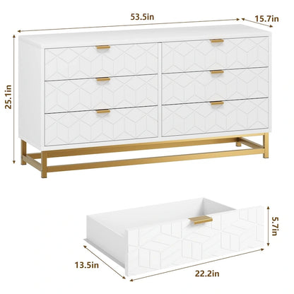 Dresser for Bedroom, 53.5 Large Drawer Dresser Organizer