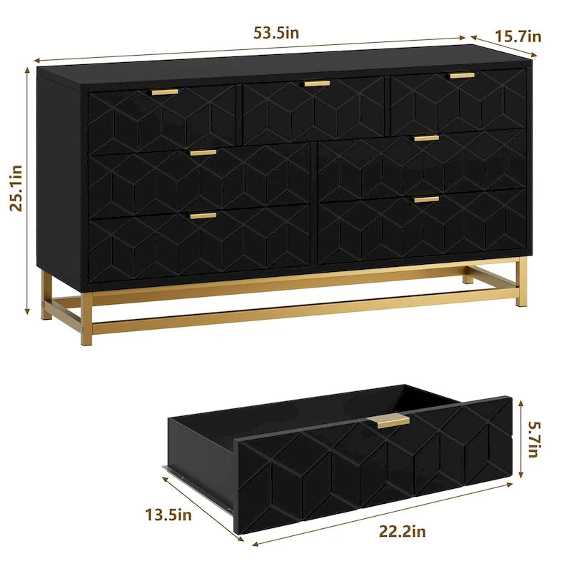 Dresser for Bedroom, 53.5 Large Drawer Dresser Organizer