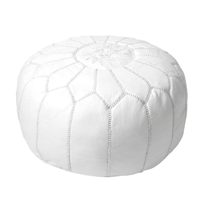 Nuloom Handmade Moroccan Leather Filled Ottoman Pouf