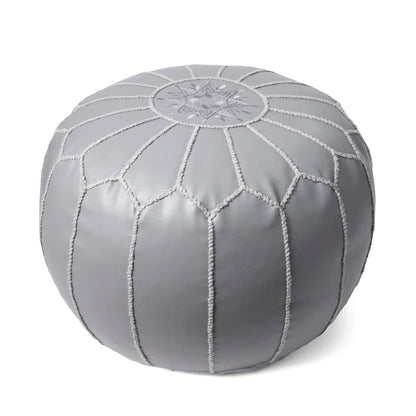 Nuloom Handmade Moroccan Leather Filled Ottoman Pouf