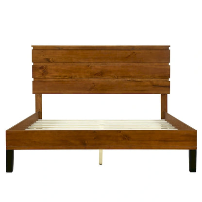 Mid-Century Modern Solid Wood Bed by Harper&Bright Designs