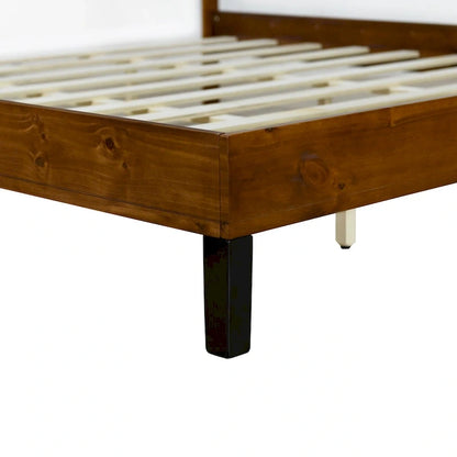 Mid-Century Modern Solid Wood Bed by Harper&Bright Designs