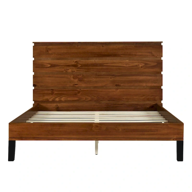 Mid-Century Modern Solid Wood Bed by Harper&Bright Designs