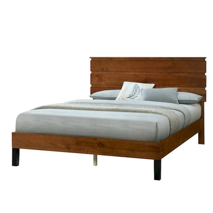 Mid-Century Modern Solid Wood Bed by Harper&Bright Designs