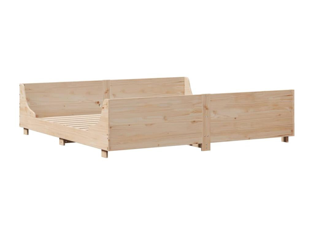 Bed frame without mattress 180x200 cm solid pine wood
