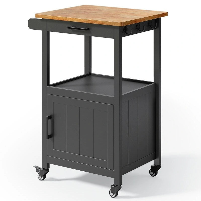 Wooden Kitchen Island Trolley Cart with Drawers