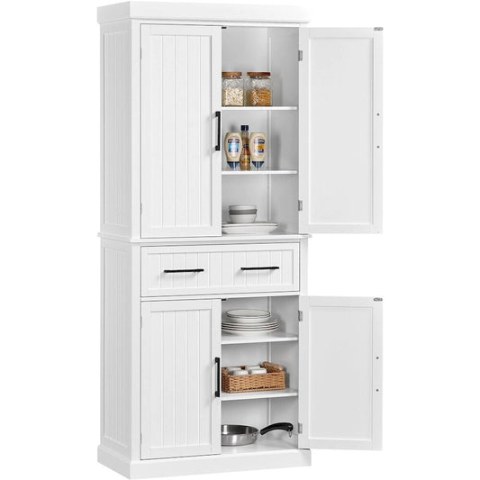 Yaheetech Wooden Kitchen Pantry Storage Cabinet with Doors and Shelves