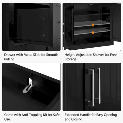 Yaheetech Wooden Kitchen Pantry Storage Cabinet with Doors and Shelves