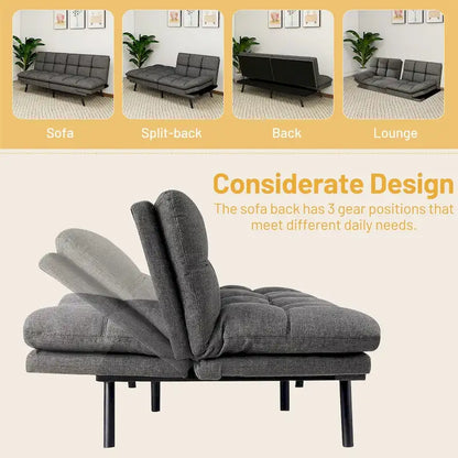 Futons Couch, Upholstered Convertible Folding Futon Sofa Bed for Compact Living Space, Apartment, Dorm,Faux Leather