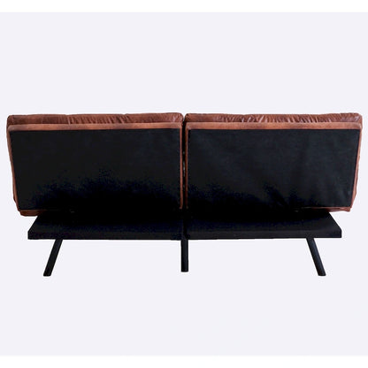 Futons Couch, Upholstered Convertible Folding Futon Sofa Bed for Compact Living Space, Apartment, Dorm,Faux Leather