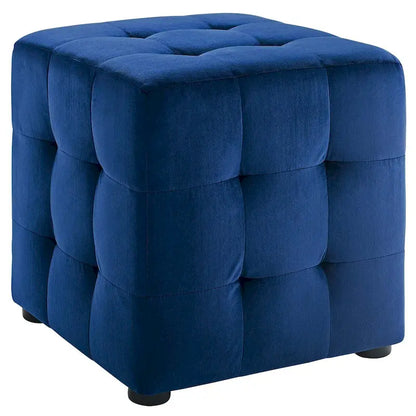 Porch & Den Croeni Velvet Tufted Cube Ottoman